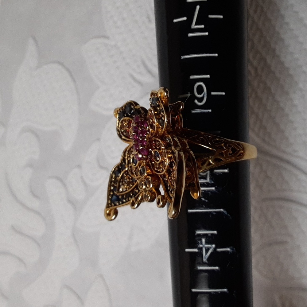 925 Genuine  Multi Sapphire and Ruby Butterfly. - Picture 12 of 15